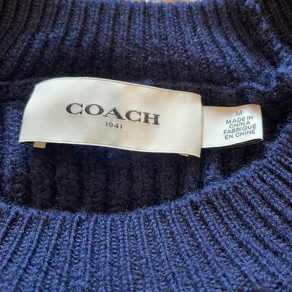 Coach Men’s 100% Wool Ribbed Sweater - Picture 3 of 14